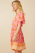 Load image into Gallery viewer, Pink + Orange Floral Dress
