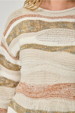 Load image into Gallery viewer, Almond + Sage Wavy Stripe Sweater
