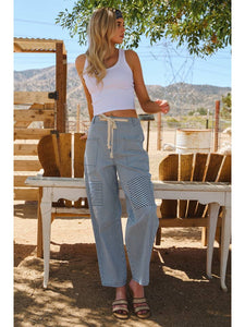 Blue Relaxed Stripe Pants
