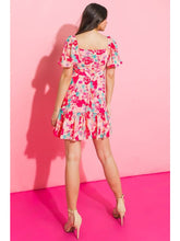 Load image into Gallery viewer, Fuchsia Floral Sweetheart Dress
