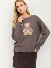 Load image into Gallery viewer, Charcoal Teddy Bear Sweater
