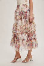 Load image into Gallery viewer, Ivory Ruffled Floral Skirt
