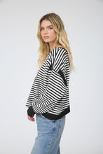 Load image into Gallery viewer, B+W Stripe Back Cutout Top

