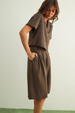 Load image into Gallery viewer, Miou Muse Brown Knee Length Trouser Shorts
