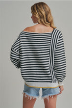 Load image into Gallery viewer, B+W Off Shoulder Oversized Sweater
