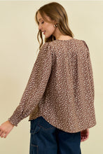 Load image into Gallery viewer, Mocha Floral Smocked Top
