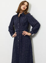 Load image into Gallery viewer, Navy Textured Midi Dress
