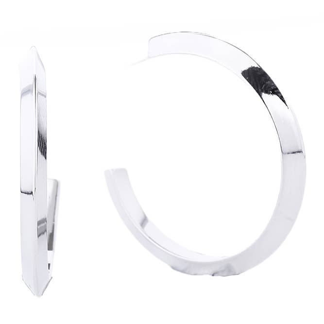 Silver Edge Hoop