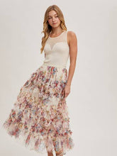 Load image into Gallery viewer, Mesh Floral Midi Skirt
