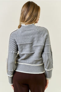 Grey Patchwork Sweater