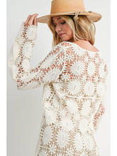 Load image into Gallery viewer, Floral Crochet Ivory Sweater

