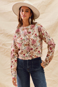 Clay Rose Floral Cardi