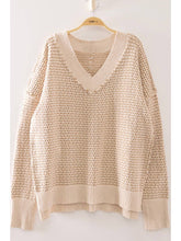 Load image into Gallery viewer, Cream V-Neck Sweater

