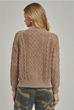 Load image into Gallery viewer, Olive Cable Henley Sweater
