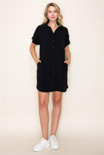 Load image into Gallery viewer, Black Button Up Dress
