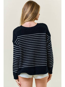 Black Striped Cardi