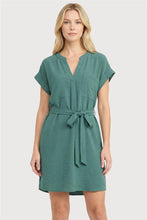 Load image into Gallery viewer, Staccato Dark Sage Button Back Dress
