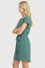 Load image into Gallery viewer, Staccato Dark Sage Button Back Dress
