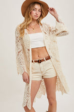 Load image into Gallery viewer, Blu Ivy Natural Crochet Cardigan
