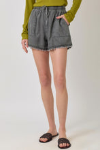 Load image into Gallery viewer, Mystree Washed Charcoal Tencel Shorts
