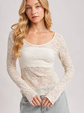 Load image into Gallery viewer, Bluivy Cream Mesh Top
