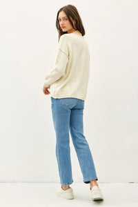 Raw Hem Natural Cotton Sweater