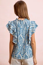 Load image into Gallery viewer, Bibi Black Botanical Ruffle Top

