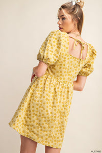 Mustard Daisy Babydoll Dress