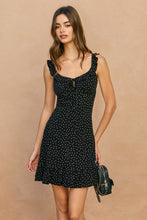 Load image into Gallery viewer, B+W Polka Dot Mini Dress
