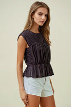 Load image into Gallery viewer, Chocolate Peplum Top
