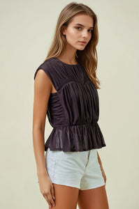 Chocolate Peplum Top