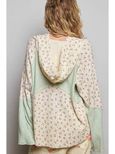 Load image into Gallery viewer, POL Sage Floral Panel Hoodie
