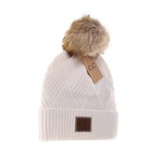 Load image into Gallery viewer, Diagonal Pom Hat
