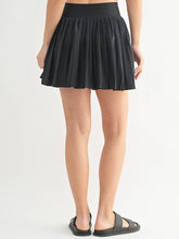 Load image into Gallery viewer, Black Pleated Crossover Skirt
