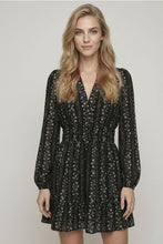 Load image into Gallery viewer, Black Floral Smock Mini Dress
