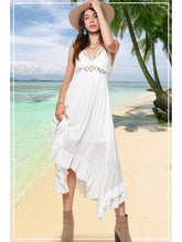 Load image into Gallery viewer, White Crochet Ruffle Dress
