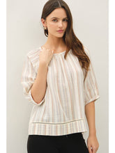 Load image into Gallery viewer, Slate Stripe Gauze Top
