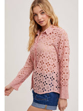 Load image into Gallery viewer, Dusty Pink Eyelet Top
