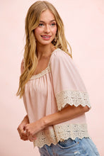 Load image into Gallery viewer, Bibi Pink Gingham Lace Top
