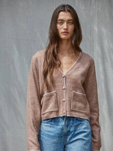 Load image into Gallery viewer, Mocha White Trim Sweater
