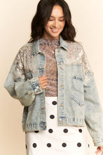 Load image into Gallery viewer, Mesh Boxy Denim Jacket
