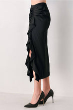 Load image into Gallery viewer, Black Ruffle Midi Skirt
