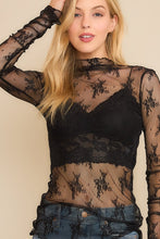 Load image into Gallery viewer, Black Lace L/S Top
