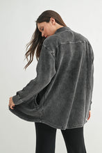 Load image into Gallery viewer, Washed Black Waffle Shacket
