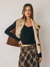 Load image into Gallery viewer, Reversible Suede Sherpa Vest
