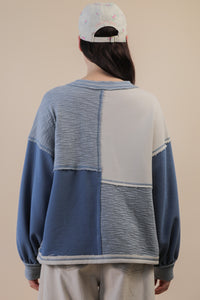 Blue Patchwork Top
