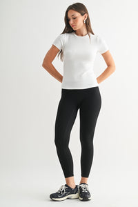 White Ribbed Tee