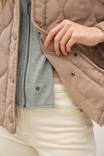 Load image into Gallery viewer, Mocha Quilted Hoodie Jacket
