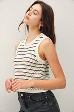 Load image into Gallery viewer, B+W Stripe Sweater Tank
