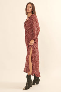 Rosewood Floral Chiffon Maxi